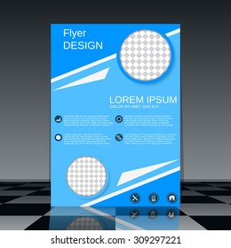 Flyer vector template. Brochure or magazine cover, business report, placard, booklet, poster, banner vector design. A4 size