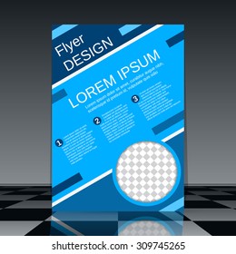 Flyer vector template. Brochure or magazine cover, business report, placard, booklet, poster, banner abstract vector design. A4 size
