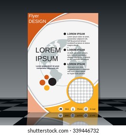 Flyer vector template. Brochure, mockup, business report, magazine cover, flyer, placard, banner, poster design. Abstract geometric background. A4 format