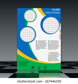 Flyer vector template. Business presentation, brochure or magazine cover, booklet, poster abstract design.