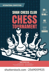 flyer vector template for chess tournament