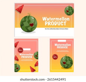 Flyer watermellon product vector illustration