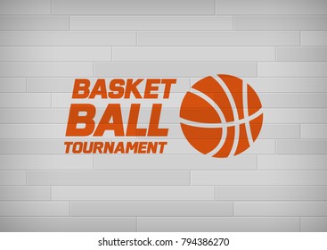 Flyer or web banner design with basketball ball icon. Vector illustration