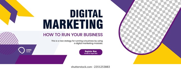 Diseño de banners para volantes y sitios web, marketing digital, banner de marketing Purple Digital, plantilla de blochure
