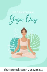Flyer with woman in lotus pose.