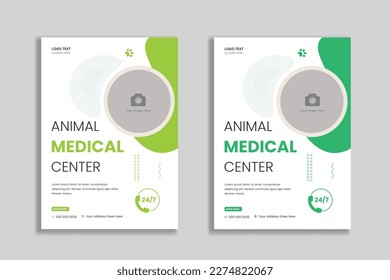 volantes para un centro médico para animales