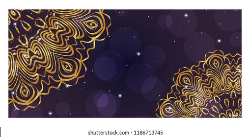Flyers, Banner Template With Mandala Ornament. Vector Design. Ottoman, Arabic, Oriental, Turkish, Indian,Motif