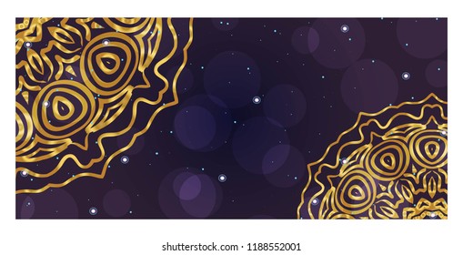 Flyers, Banner Template With Mandala Ornament. Vector Design. Ottoman, Arabic, Oriental, Turkish, Indian,Motif