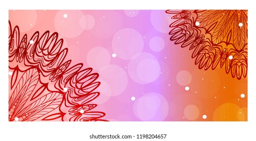 Flyers, Banner Template With Mandala Ornament. Vector Design. Ottoman, Arabic, Oriental, Turkish, Indian,Motif