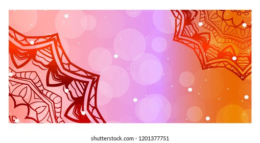 Flyers, Banner Template With Mandala Ornament. Vector Design. Ottoman, Arabic, Oriental, Turkish, Indian,Motif