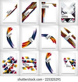 Flyers, Brochure Design Templates set, Geometric Shape Unusual Abstract Background Collection