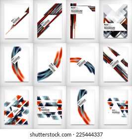 Flyers, Brochure Design Templates set, Geometric Shape Unusual Abstract Background Collection
