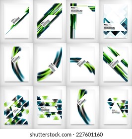 Flyers, Brochure Design Templates set, Geometric Shape Unusual Abstract Background Collection