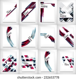 Folhetos, Brochura Modelos conjunto, Geometric Shape Unusual Abstract Background Collection