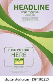Flyers and brochures, vector templates A4 size design Green and brown