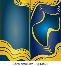 Flyers or cards - Design in dark blue and yellow with circles and arrows - background for website, card, banner, poster, booklet
