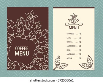 Flyers coffee menu design with a new linear style