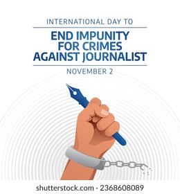 Flyers commemorating the day might feature vector imagery related to the International Day to End Impunity for Crimes Against Journalists. design of a flyer, a celebration.