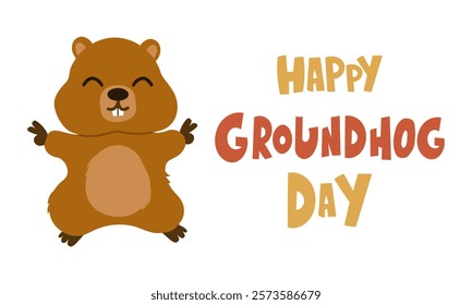 Flyers commemorating Groundhog Day or its associated events can use groundhog day vector graphics. design of flyers, celebratory materials.