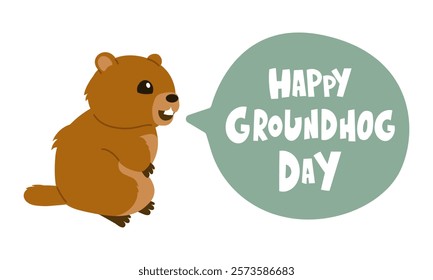 Flyers commemorating Groundhog Day or its associated events can use groundhog day vector graphics. design of flyers, celebratory materials.