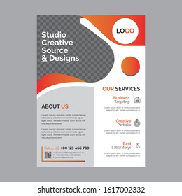 Flyers design template vector. Brochure report business . Cover book and abstract green,red,black  and Blue Colours shape in A4 layout.