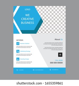 Flyers design template vector. Brochure report business magazine poster. Cover book minimal portfolio presentation and abstract green shape and city in A4 layout.