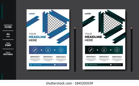Vector de plantilla de diseño de volantes. Afiche de la revista comercial Brochure. Presentación mínima de portafolio en formato A4.