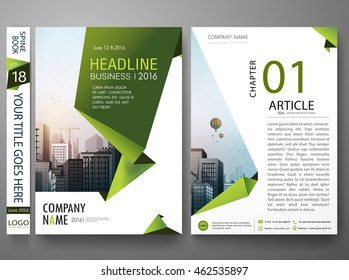 Flyers design template vector. Business brochure report magazine poster. Cover book portfolio presentation and abstract green shape. City concept in a4 layout.