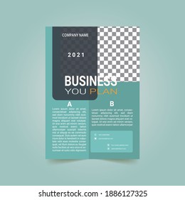 Flyers design template vector. Trendy minimalist flat geometric design. Vertical a4 format.