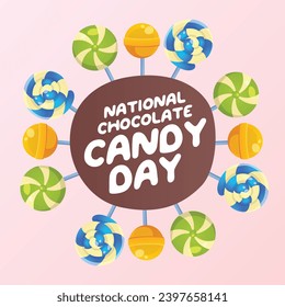 Flyers honoring National Chocolate Candy Day or promoting associated events can utilize National Chocolate Candy Day vector graphics. design of flyers, celebratory materials.