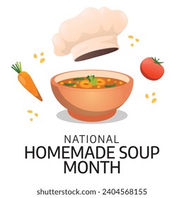 Flyers honoring National Homemade Soup Day or promoting associated events might utilize National Homemade Soup Day vector graphics.