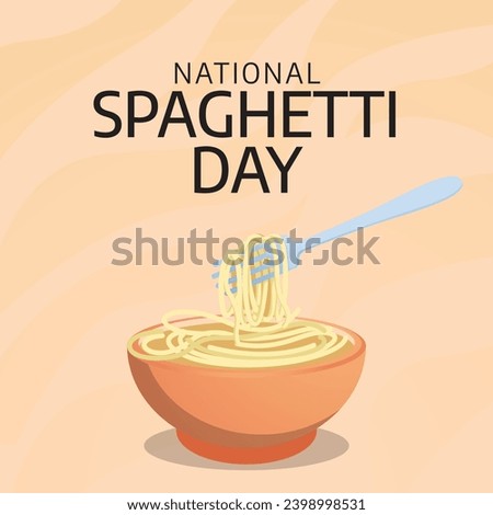 Flyers honoring National Spaghetti Day or promoting associated events might include vector graphics highlighting the holiday. design of flyers, celebratory materials.