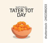 Flyers honoring National Tater Tot Day or promoting associated events can utilize National Tater Tot Day vector graphics. design of flyers, celebratory materials.