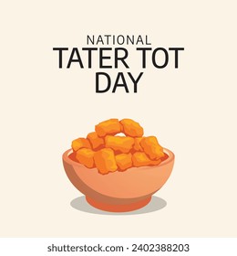 Flyers honoring National Tater Tot Day or promoting associated events can utilize National Tater Tot Day vector graphics. design of flyers, celebratory materials.