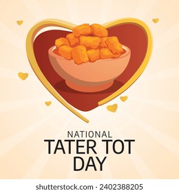 Flyers honoring National Tater Tot Day or promoting associated events can utilize National Tater Tot Day vector graphics. design of flyers, celebratory materials.