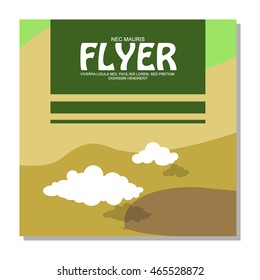 Flyers with the image of rocky terrain and forests. It can be used as an invitation to the camp. Vector illustration