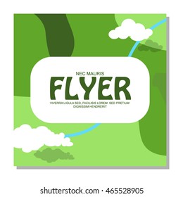 Flyers with the image of rocky terrain and forests. It can be used as an invitation to the camp. Vector illustration