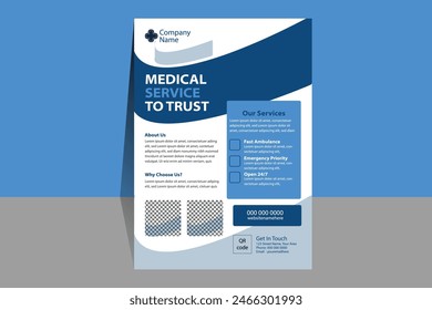 Flyers for medical services to let know the services and grow business. Patient's flyer for marketing and advertisement