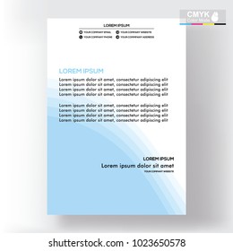 flyers Modern business design template, presentation,newsletter company, and wave vector in background elements. cmyk color mode ready for print. paper size in a4