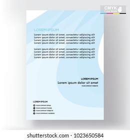 flyers Modern business design template, presentation,newsletter company, and wave vector in background elements. cmyk color mode ready for print. paper size in a4