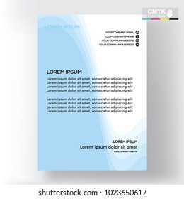 flyers Modern business design template, presentation,newsletter company, and wave vector in background elements. cmyk color mode ready for print. paper size in a4