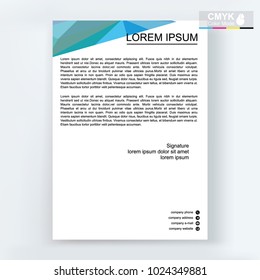 flyers Modern business design template, with shape geometric, and letterhead vector. blue background illustration