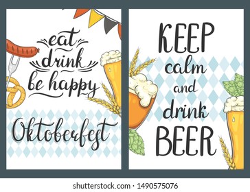  Flyers for Oktoberfest. Keep calm and drink beer