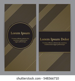 Volantes con motivos en oro y negro - rayas. Para invitación, postal o banner.