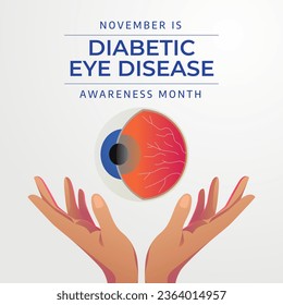Flyers promoting Diabetic Eye Disease Month or associated events can feature vector pictures regarding the month-long event. design of a flyer, a celebration.