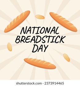 Flyers promoting National Breadstick Day or associated events can utilize National Breadstick Day-related vector graphics. design of a flyer, a celebration.