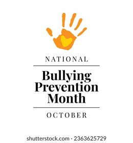 Flyers promoting National Bullying Prevention Month or associated events may be created using vector pictures regarding the month. design of a flyer, a celebration.