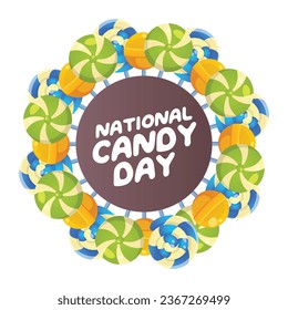 Flyers promoting National Candy Day or associated events can utilize National Candy Day-related vector graphics. design of a flyer, a celebration.