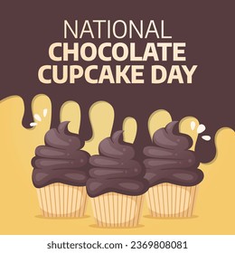 Flyers promoting National Chocolate Cupcake Day or associated events can utilize National Chocolate Cupcake Day-related vector graphics. design of a flyer, a celebration.