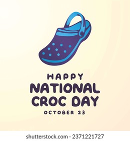 Flyers promoting National Croc Day or other events can utilize vector images concerning the holiday. design of a flyer, a celebration.